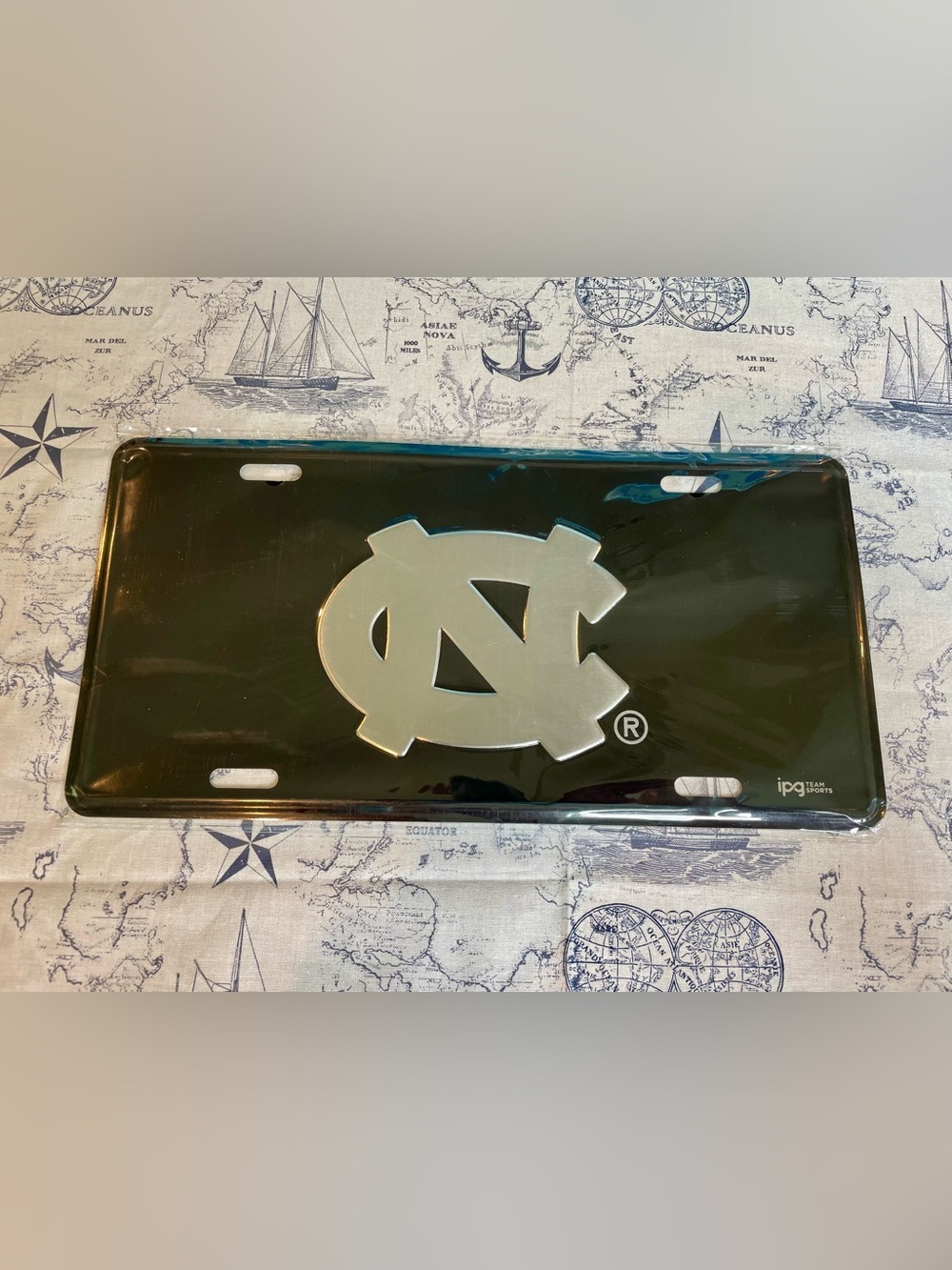 IPG Team Sports License Plate UNC Tarheels Black and White